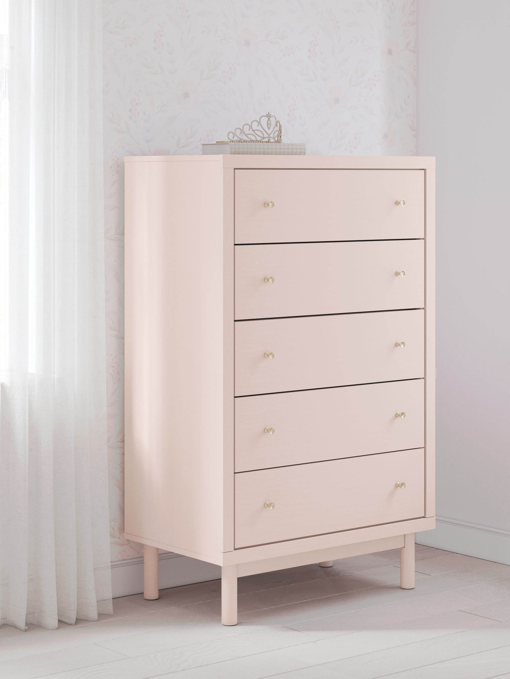 Wistenpine - Five Drawer Chest - Blush-1