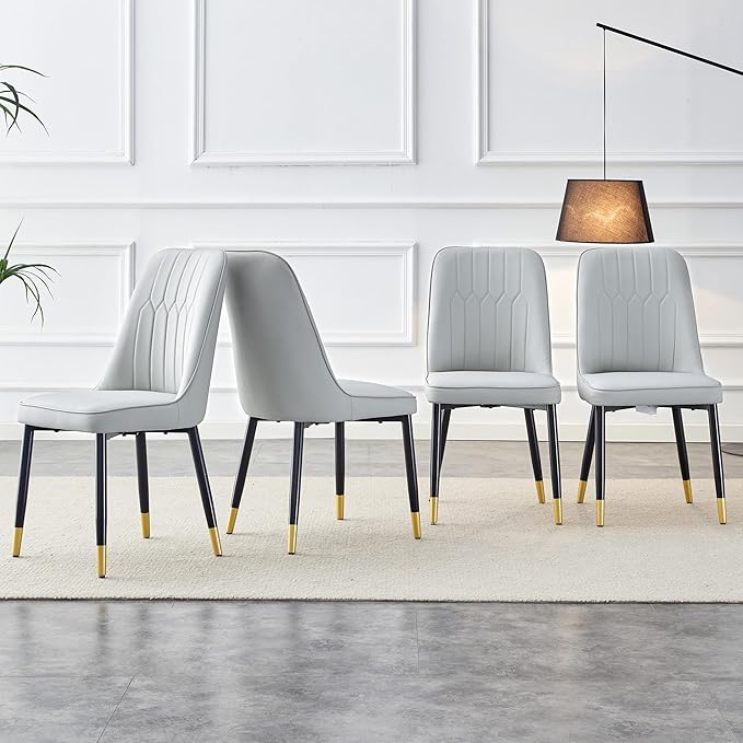 Modern dining chairs are equipped with light gray Set of 4pieces