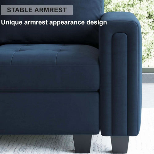 Blue Velvet Storage Sofa
