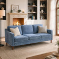 80 Inches Brilliant SkyBlue Chenille Sofa Reinforced-0