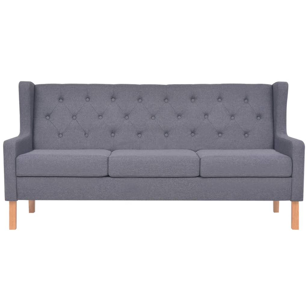 NNEVL Sofa Set 2 Pieces Fabric Grey-2