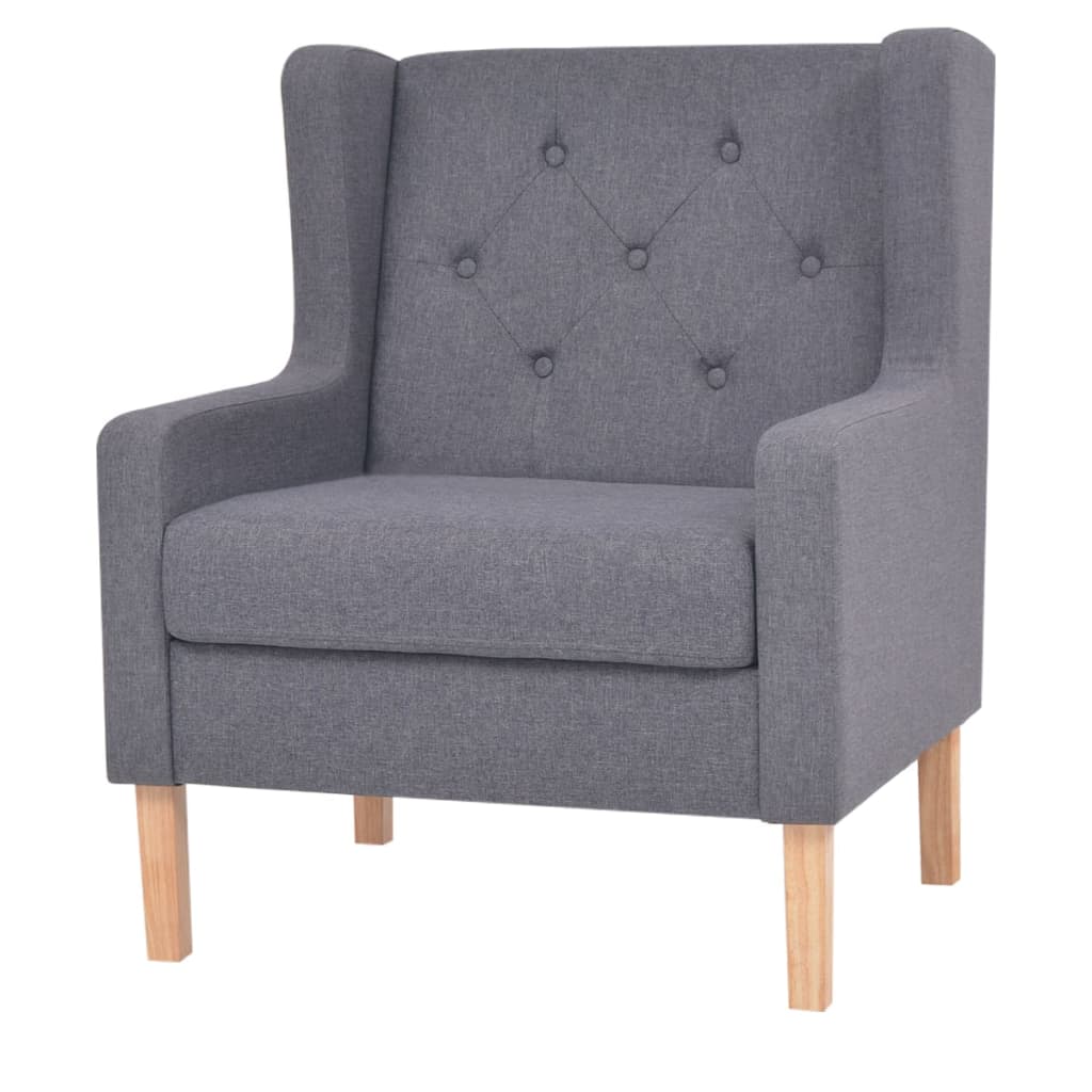 NNEVL Sofa Set 2 Pieces Fabric Grey-4