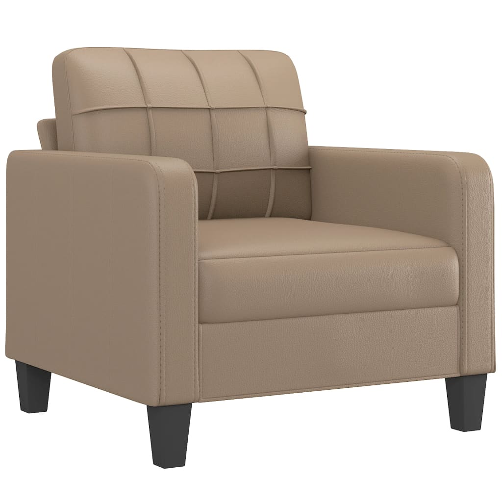 NNEVL 3 Piece Sofa Set with Pillows Cappuccino Faux Leather-2