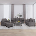 NNEVL 4 Piece Sofa Set with Pillows Grey Faux Leather-0