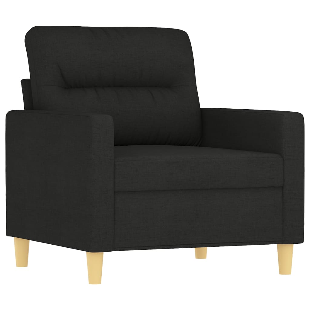 NNEVL 4 Piece Sofa Set with Pillows Black Fabric-2