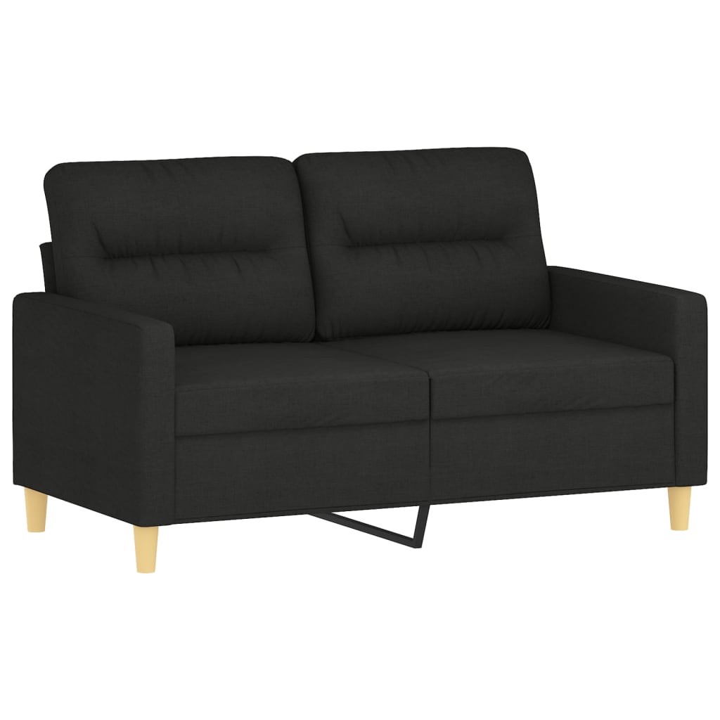NNEVL 4 Piece Sofa Set with Pillows Black Fabric-3