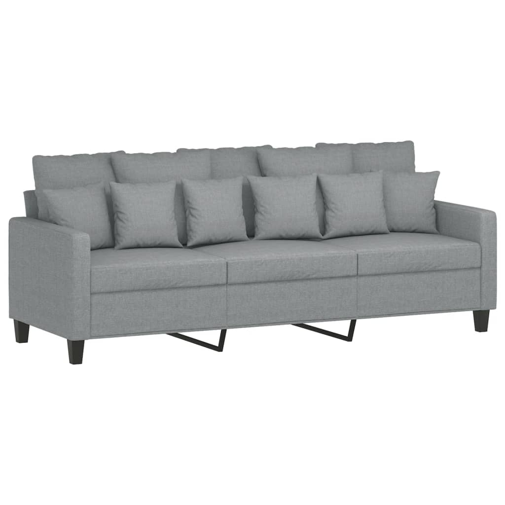 NNEVL 4 Piece Sofa Set with Pillows Light Grey Fabric-4