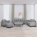 NNEVL 4 Piece Sofa Set with Pillows Light Grey Fabric-0
