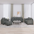 NNEVL 4 Piece Sofa Set with Pillows Dark Grey Fabric-0