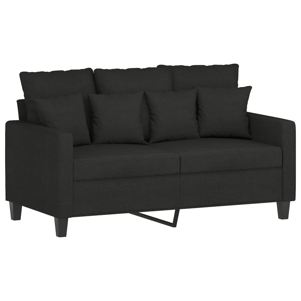 NNEVL 3 Piece Sofa Set with Cushions Black Fabric-2