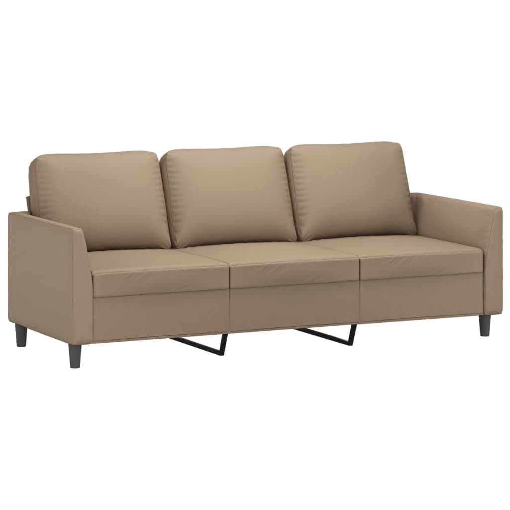 NNEVL 2 Piece Sofa Set with Cushions Cappuccino Faux Leather-3