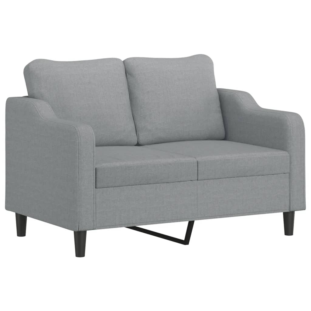 NNEVL 2 Piece Sofa Set with Cushions Light Grey Fabric-2