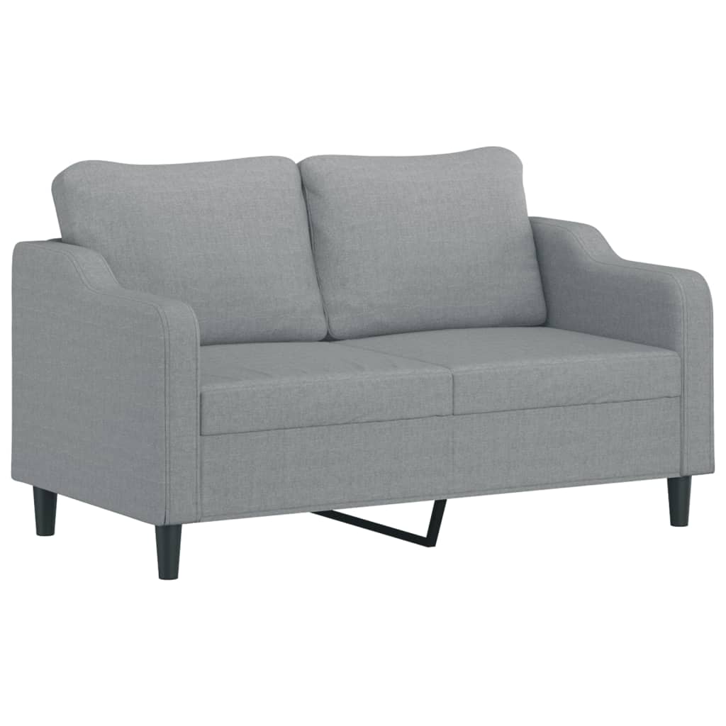 NNEVL 2 Piece Sofa Set with Cushions Light Grey Fabric-3