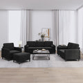 NNEVL 4 Piece Sofa Set with Pillows Black Velvet-0