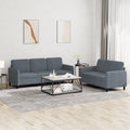 NNEVL 2 Piece Sofa Set Dark Grey Velvet-0