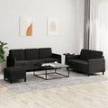 NNEVL 3 Piece Sofa Set Black Velvet-0