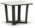 Fostead - Square End Table - White / Espresso-0