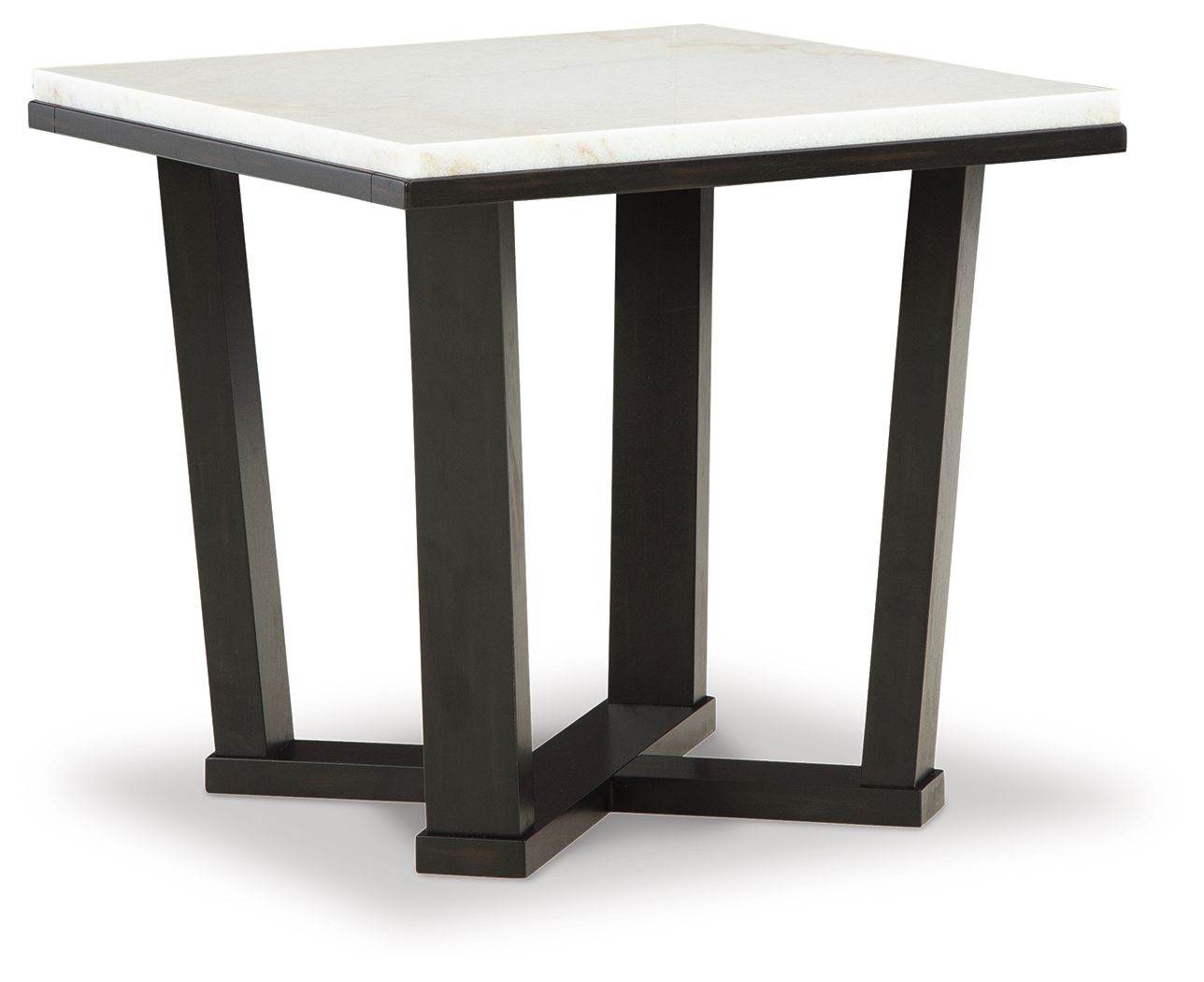 Fostead - Square End Table - White / Espresso-0