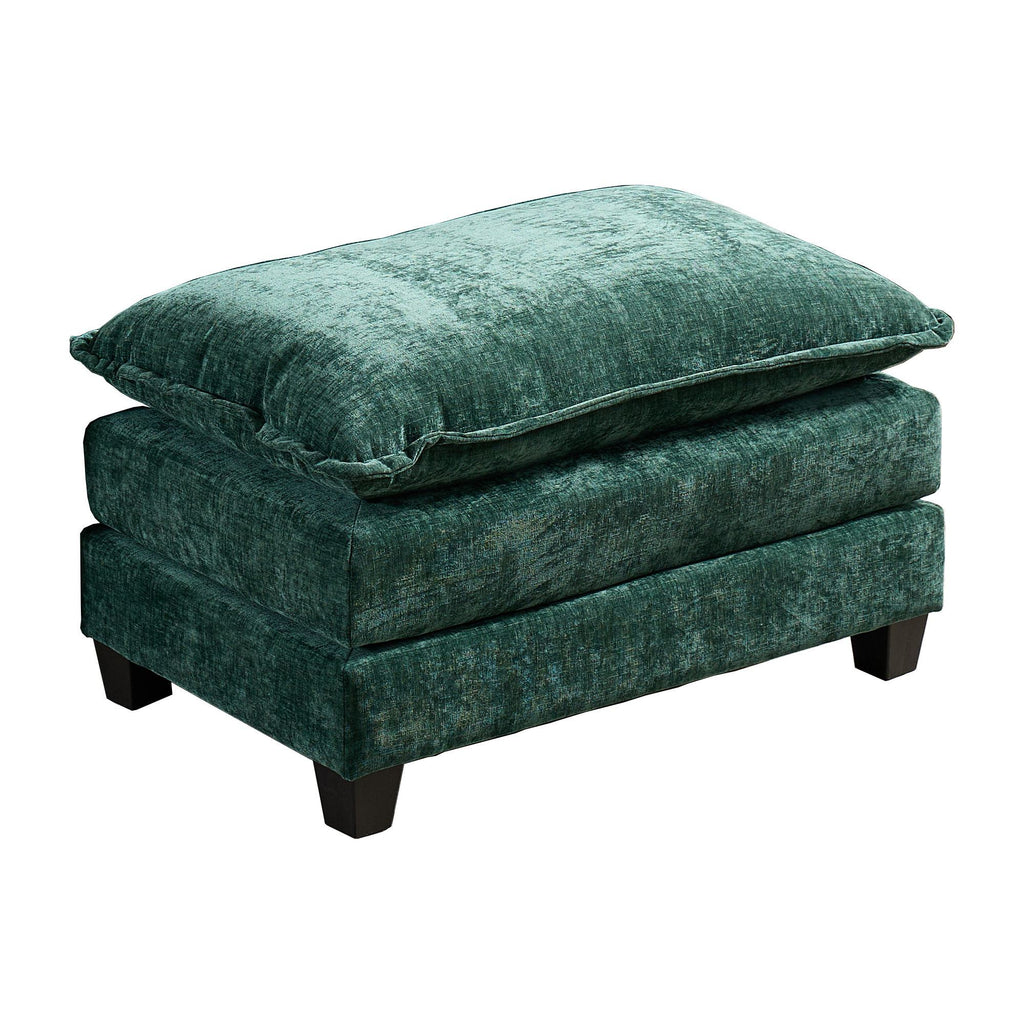 Cloud Sofa Ottoman only, Modern Sectional Couch, for Living Room Bedroom and Apartment, Comfy Double Layer Upholstered Seat Cushion, Breathable Chenille Fabric, Green