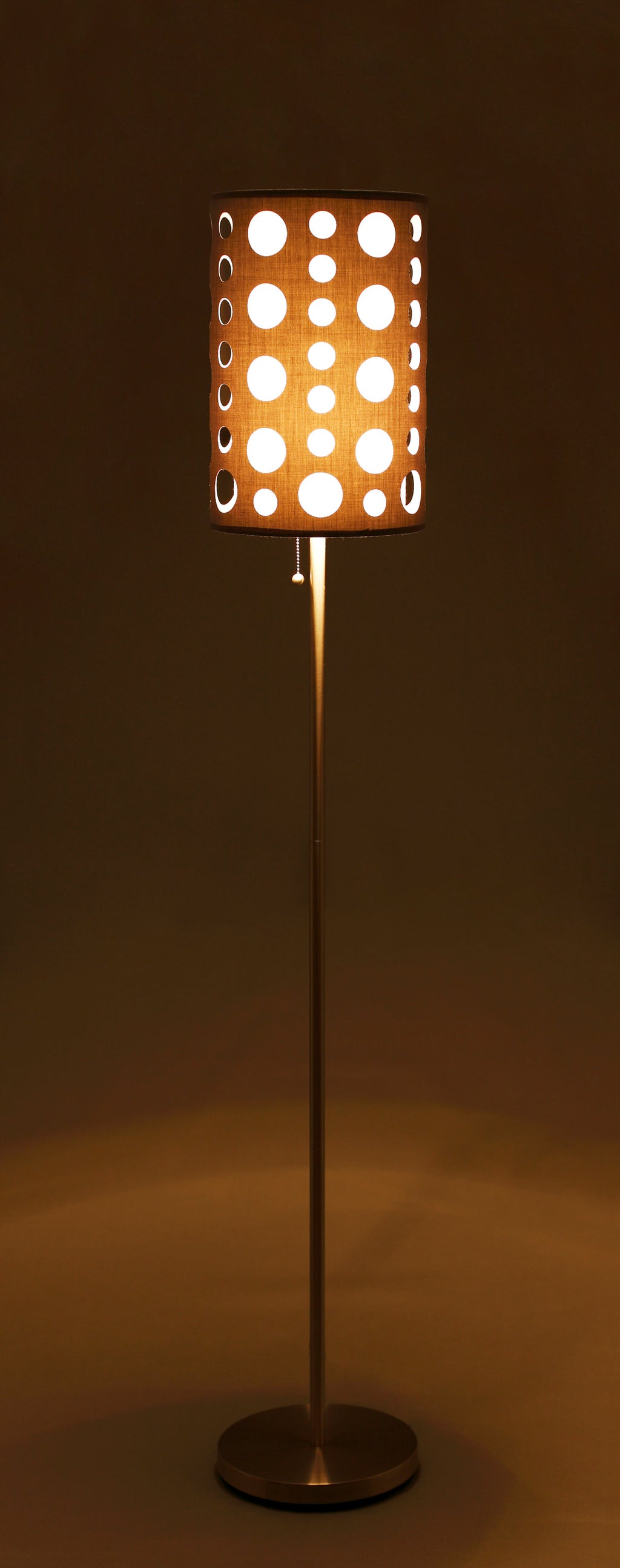 62'H GREY/WHITE RETRO FLOOR LAMP