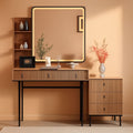 Large Vanity Desk Featuring Illuminated Dimming Mirror-0