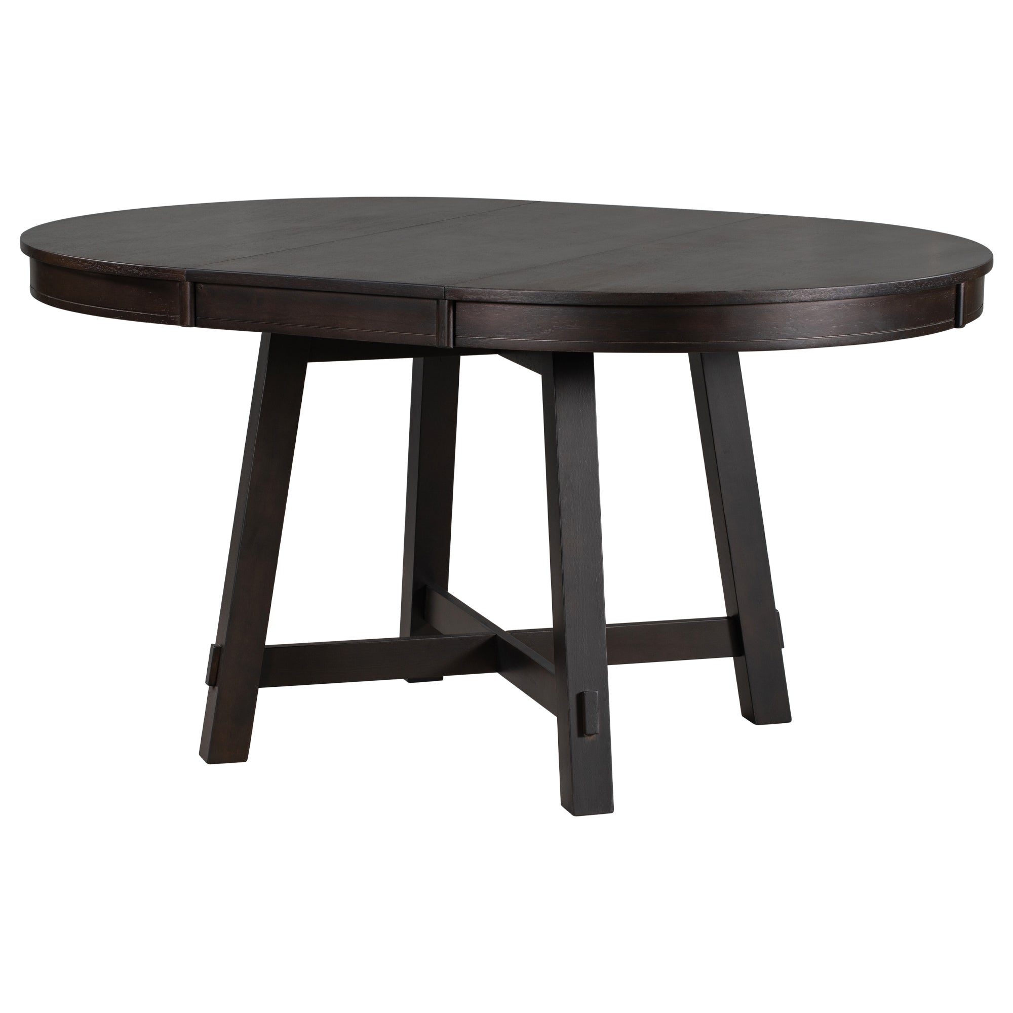 Gia Round Extendable Dining Table with 16' Leaf Wood, Espresso