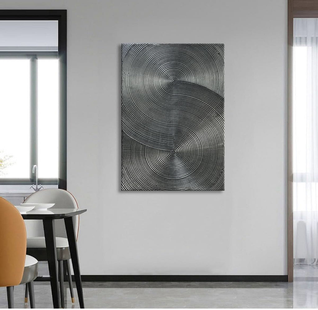 Silver Gray Multidimensional 3D Wall Art work 28x40-4