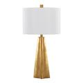 Pompeii 29' Contemporary Polyresin Table Lamp in Gold Polyresin and White Linen