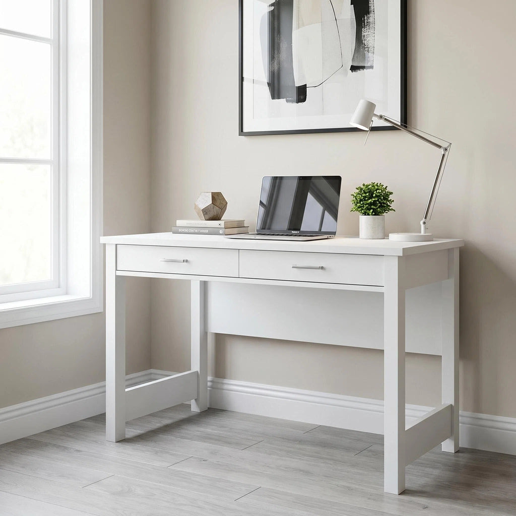 High Gloss White Wooden Computer Desk