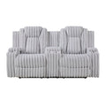 Light Gray Corduroy Reclining Loveseat