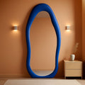 Blue Irregular Wavy Full Length Floor Mirror 63x24 Inch-0