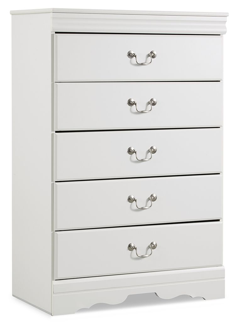 Anarasia - Five Drawer Chest - White-0