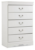 Anarasia - Five Drawer Chest - White-0