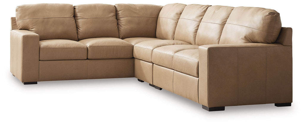 Bandon - 3-Piece Sectional With Raf Loveseat - Leather Match - Toffee-0