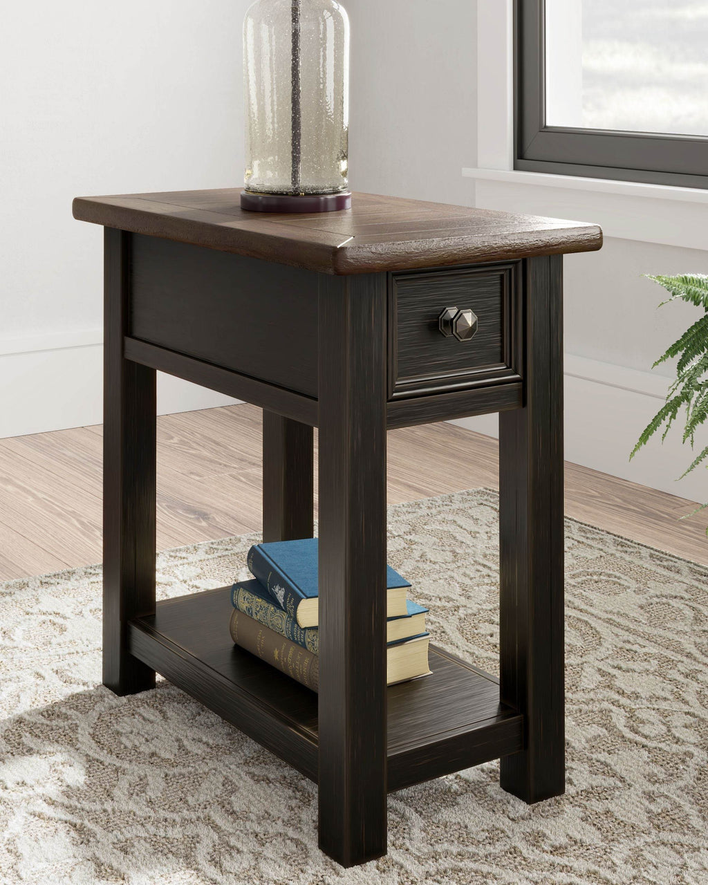 Tyler Creek - Chair Side End Table - Black / Gray-2