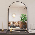 24x36 Inch Black Metal Framed Arched Bathrrom Mirror for Wall.(W2203134097)