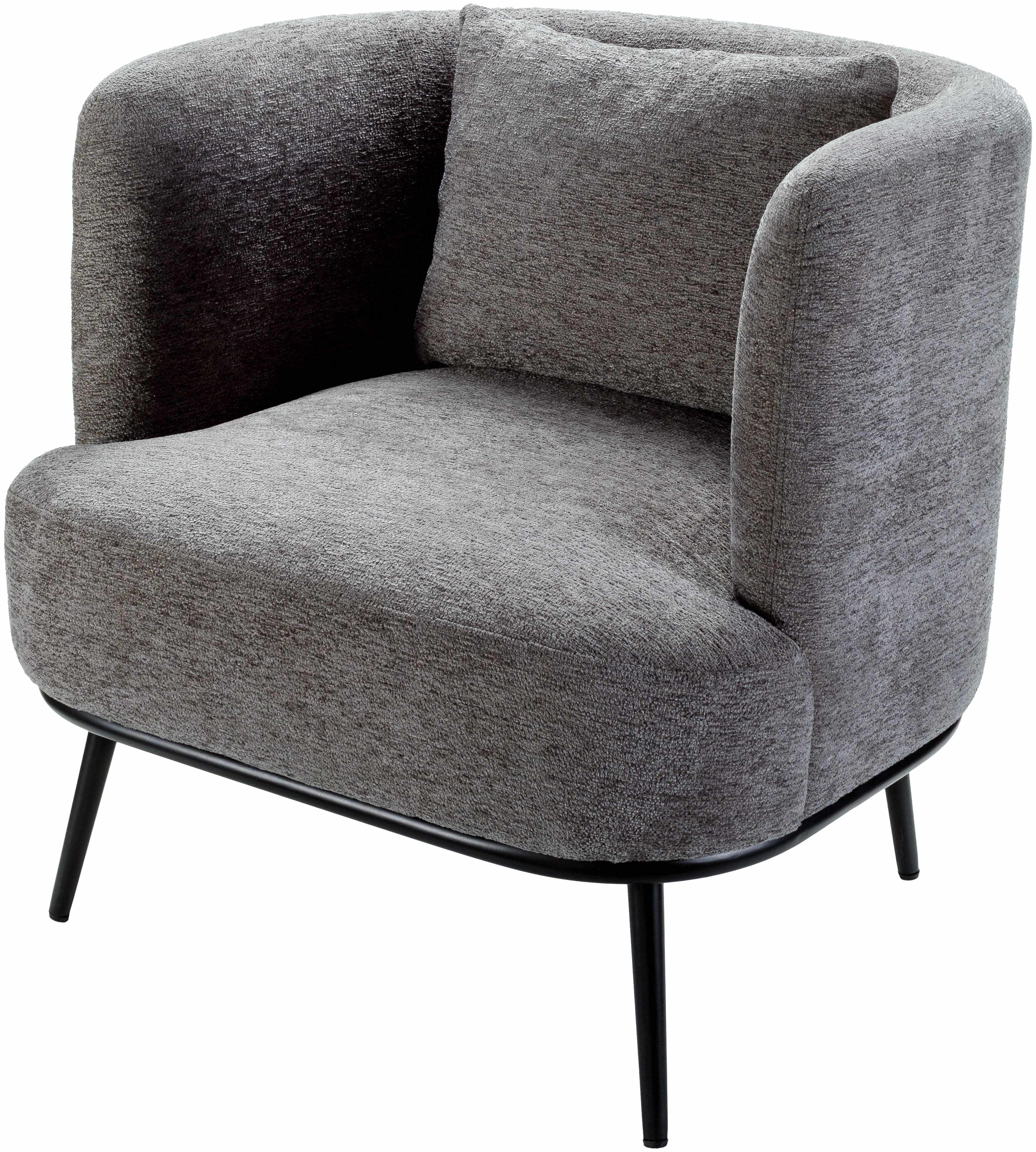 Courtisols Modern Curved Gray Accent Chair - Clearance