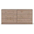 Farmhouse Contemporary 6 Drawer Double Dresser in Oak-0