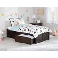 Twin XL Platform Bed Frame with 2 Storage Drawers in Espresso-0