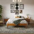 Full size Solid Hardwood Platform Bed Frame in Natural Wood Finish-0