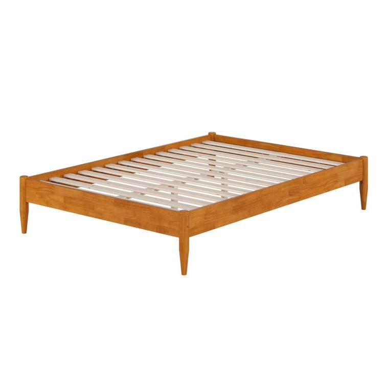 Full size Solid Hardwood Platform Bed Frame in Natural Wood Finish-3