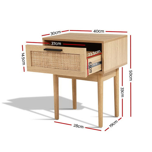 Artiss Rattan Nightstand