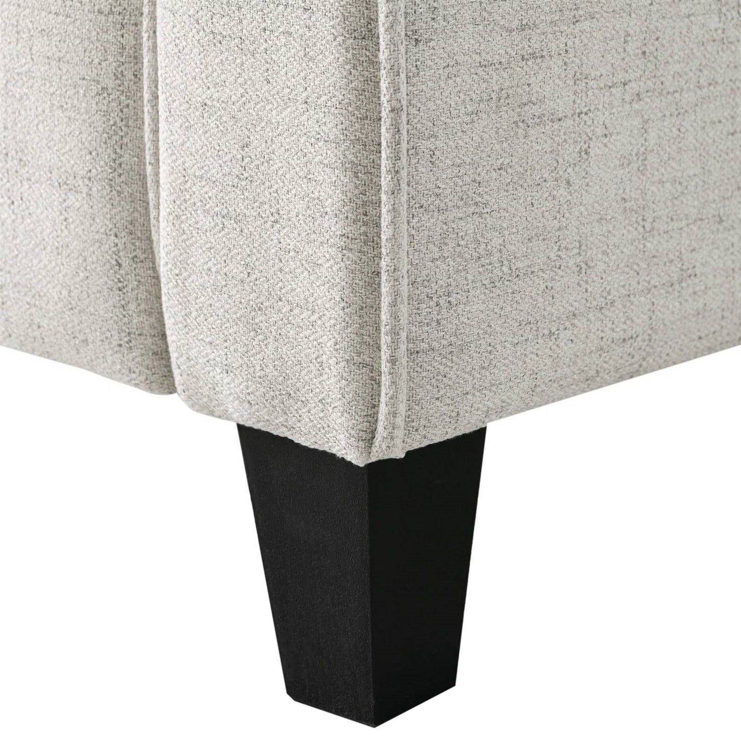 Modern 3-Seater Upholstered Sofa in Cream Microfiber with Button Tufted Cushions-2