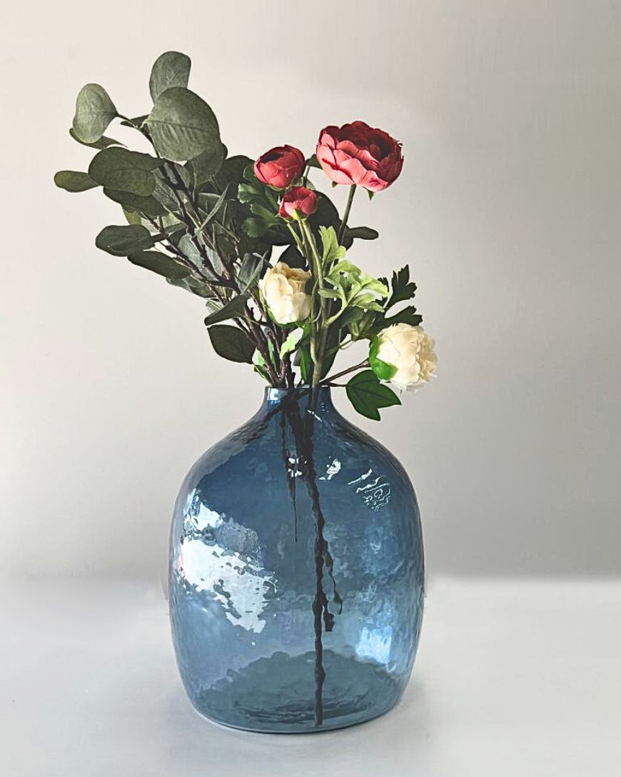 Hebron Handblown Hammered Glass Vases-1