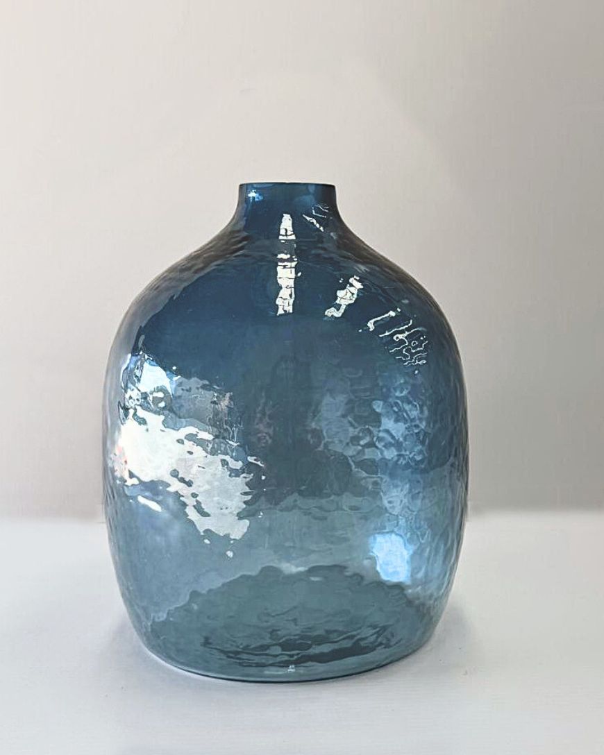 Hebron Handblown Hammered Glass Vases-2