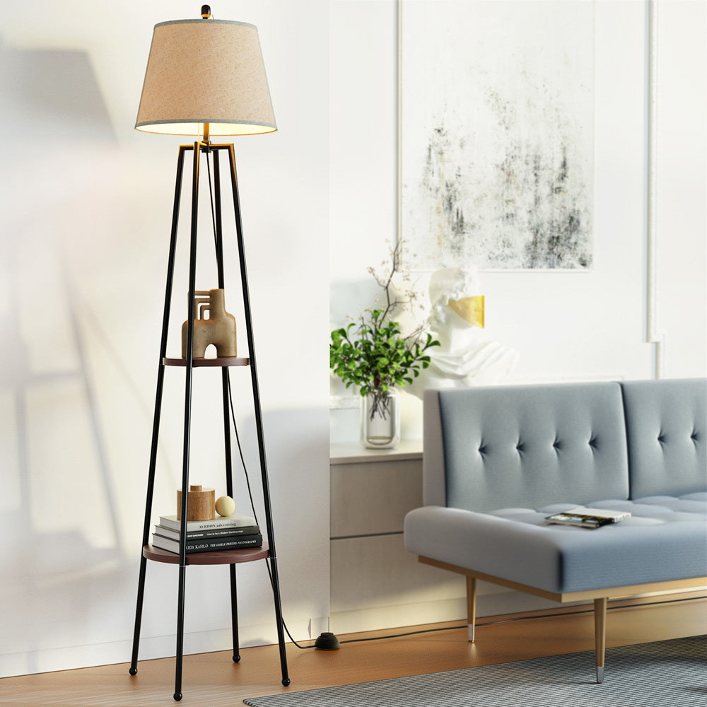 NNEDSZ Floor Lamp Shelf Stand Modern LED Storage Shelves Living Room Light-4