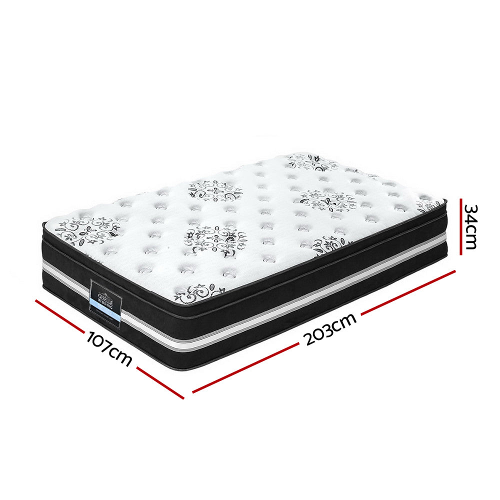 NNEDSZ Bedding Donegal Euro Top Cool Gel Pocket Spring Mattress 34cm Thick – King Single