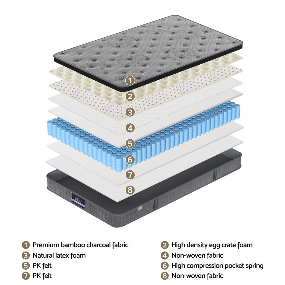 26cm Giselle Mattress King Single Latex Foam Mattresses-3