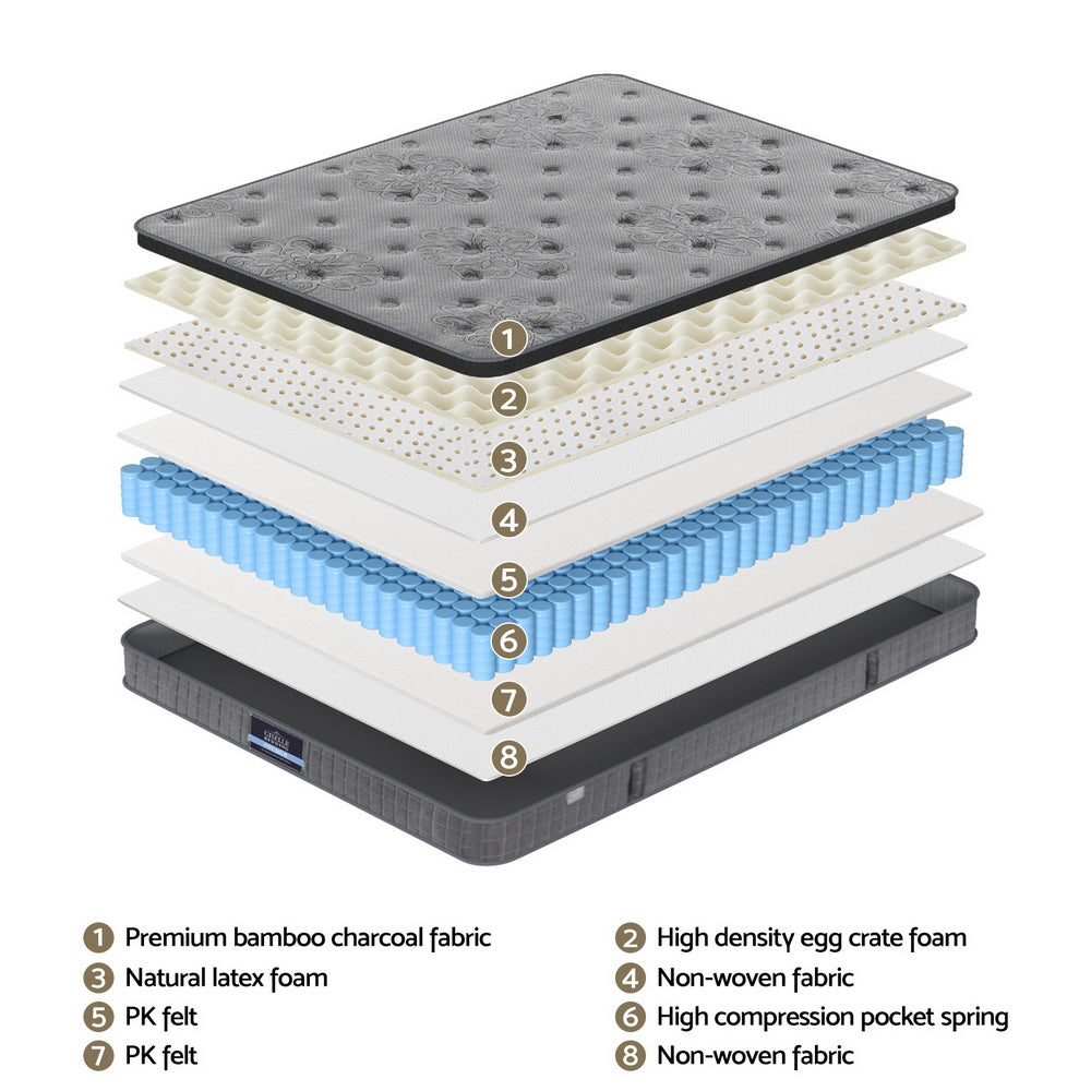 26cm Giselle Mattress Queen Latex Foam Mattresses-3