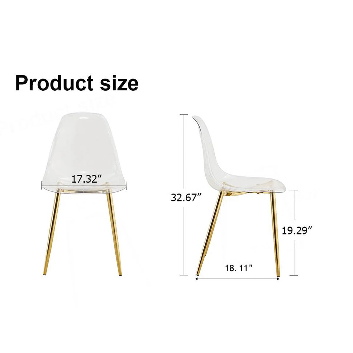 Modern 6 piece minimalist transparent dining chairs